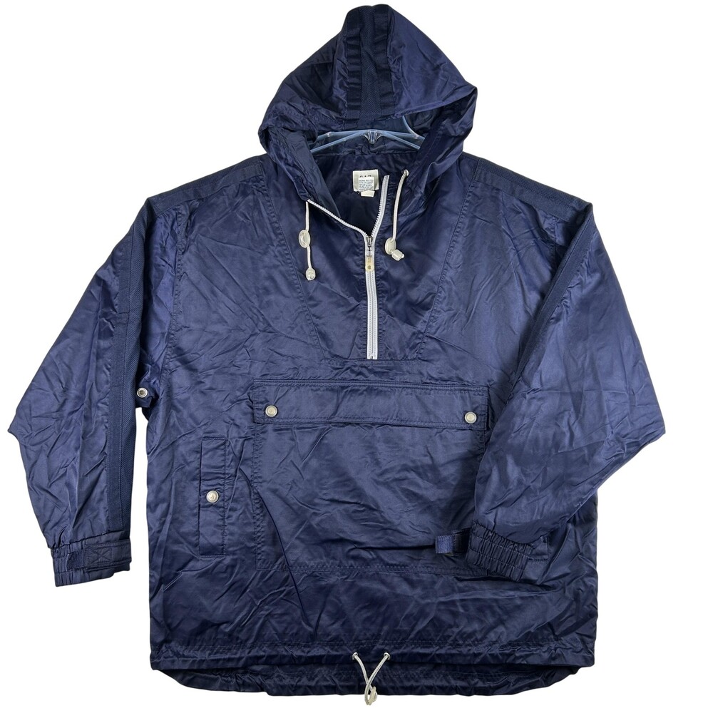 Vintage Gap Jacket Mens XL Nylon Hooded Anorak 1/4 Zip Pullover Windbreaker 90s